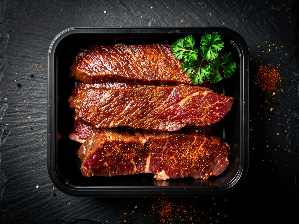 Marinated suya steak, ready to cook