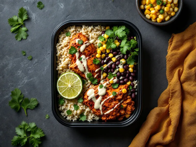 Sample chipotle chicken bowl; box contents are selected separately